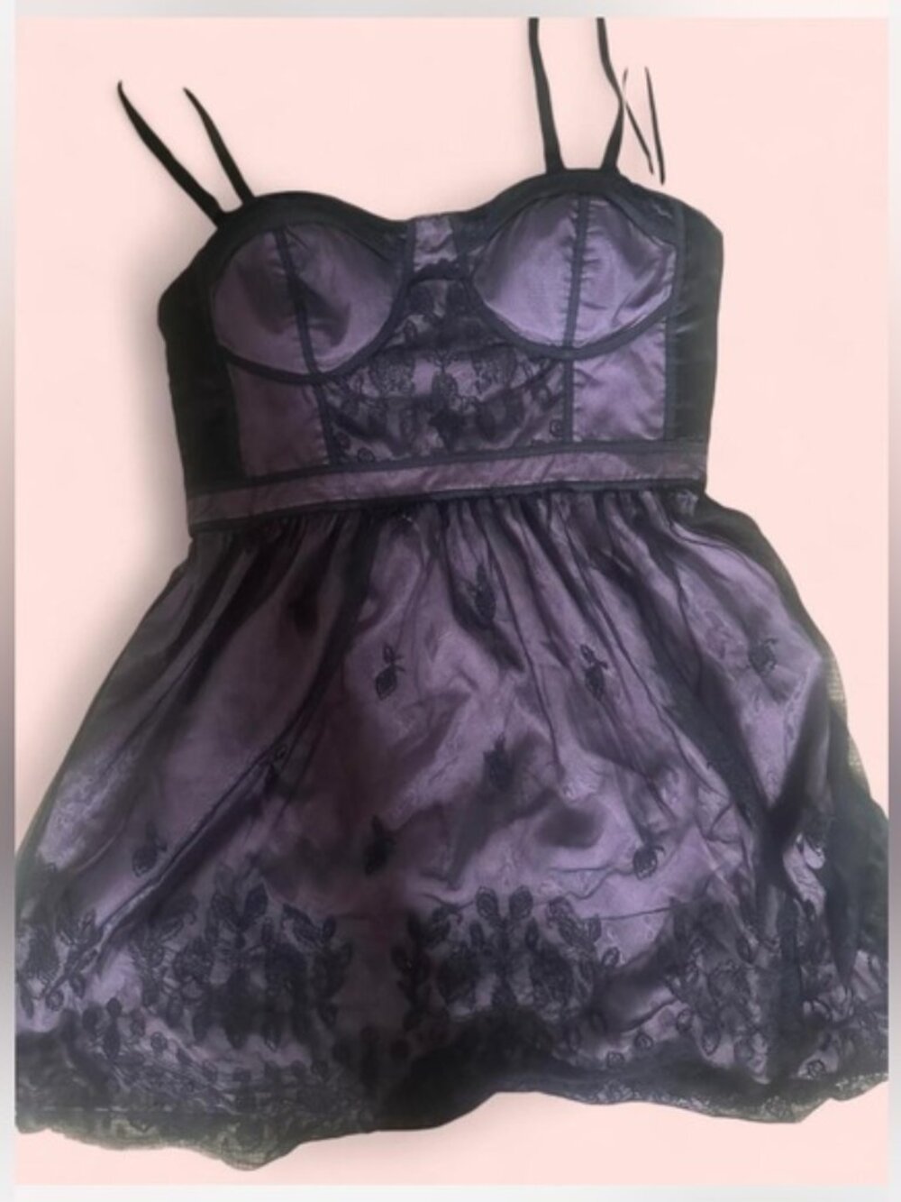 American Eagle Outfitters Purple and Black Lace Dress